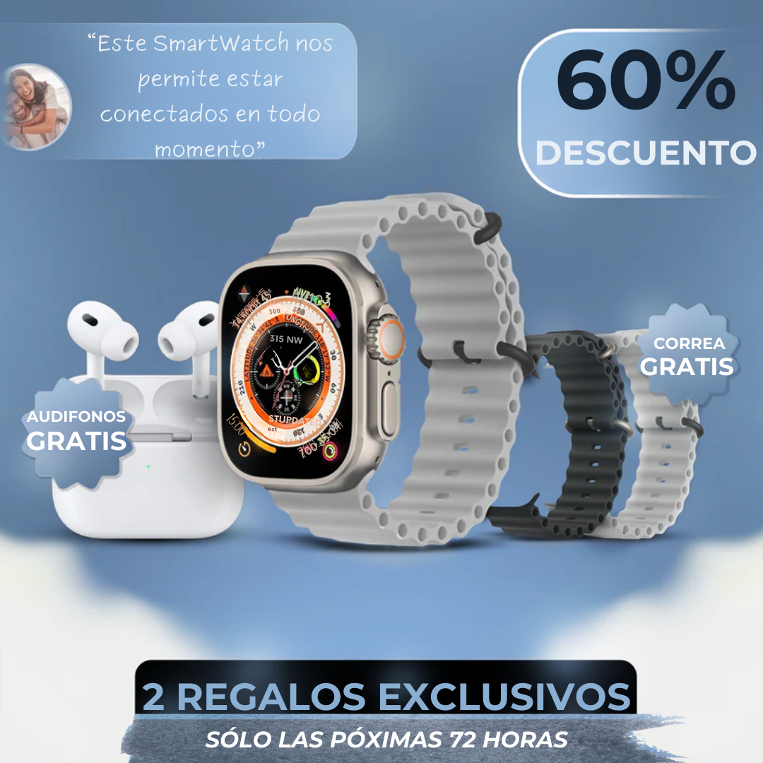 Smartwatch Bennova Pro™ + 2 Correas y Auriculares (GRATIS) - Edición Limitada