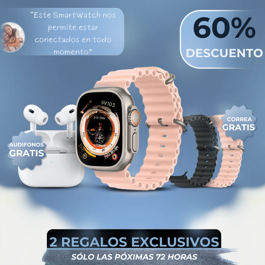 Smartwatch Bennova Pro™ + 2 Correas y Auriculares (GRATIS) - Edición Limitada